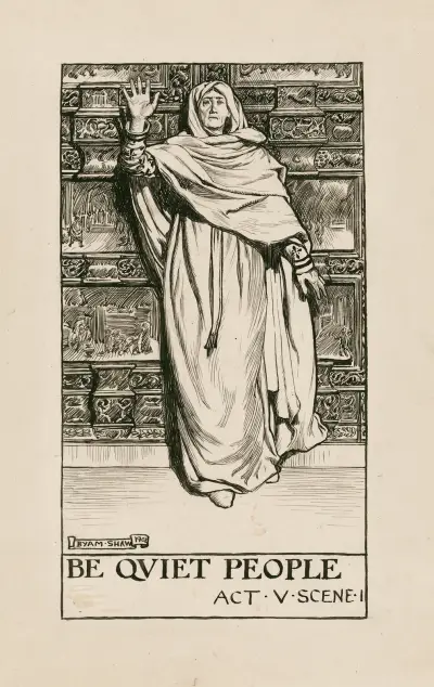Förväxlingar; Var tysta, folk Act V Scene I av Byam Shaw