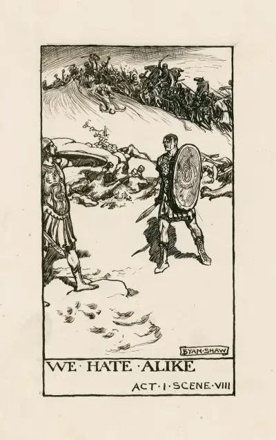 Coriolanus; Wir hassen gleichermaßen, Akt I, Szene VIII von Byam Shaw