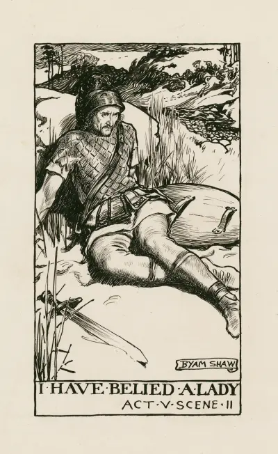 Cymbeline; jag har svikit en dam akt V scen II av Byam Shaw