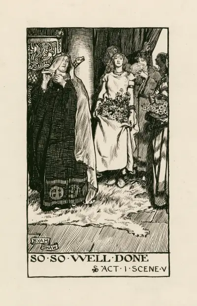 Cymbeline; So so well done akt I scen V av Byam Shaw