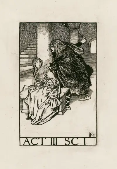 Hamlet; akt III scen I av Byam Shaw