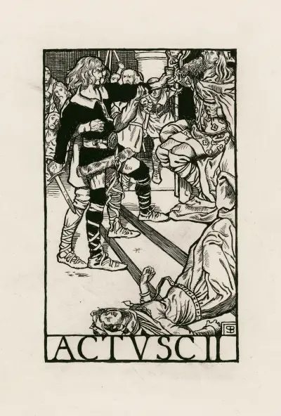 Hamlet; akt V scen II av Byam Shaw