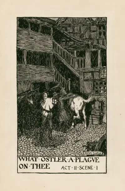 Henry IV, part 1; What ostler a plague on thee Act II Scene I av Byam Shaw