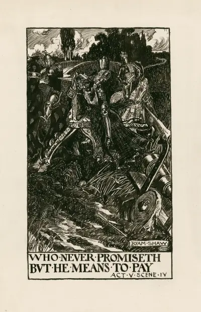 Henrik IV, del 1: scen V akt IV av Byam Shaw
