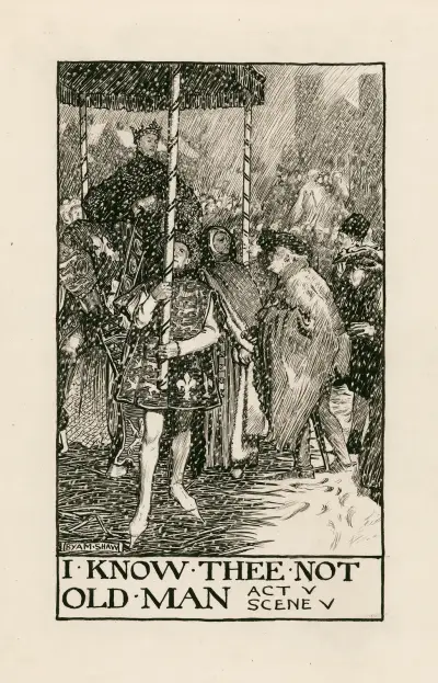 Henry IV, part 2; I know thee not old man Act V Scene V av Byam Shaw