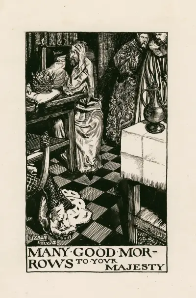 Henry IV, part 2; Many good morrows to your majesty Act III Scene I av Byam Shaw