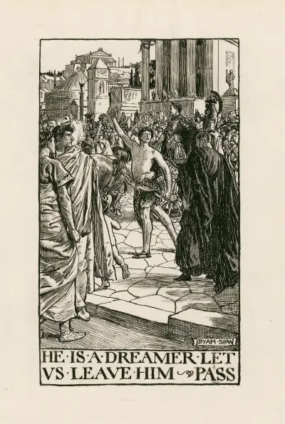 Julius Caesar; Han är en drömmare, låt honom passera, akt I scen II av Byam Shaw