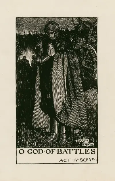 King Henry V; O God of battles Act IV Scene I av Byam Shaw