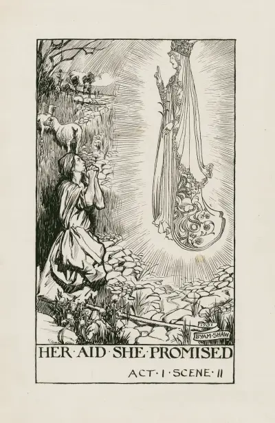 King Henry VI, part 1; Her aid she promised Act I Scene II av Byam Shaw