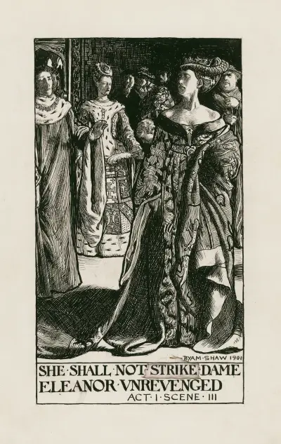 King Henry VI, part 2; She shall not strike Dame Eleanor unrevenged Act I Scene III av Byam Shaw