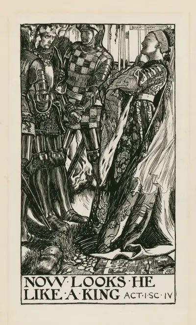 Kung Henrik VI, del 3; Nu ser han ut som en kung, akt I scen IV av Byam Shaw
