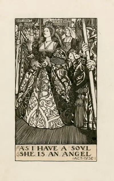 Kung Henrik VIII; Så sant jag har en själ är hon en ängel akt IV scen I av Byam Shaw