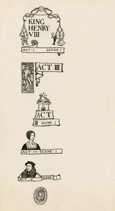 King Henry VIII; Headings av Byam Shaw
