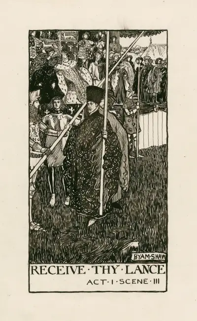 König Richard II.; Empfange deine Lanze, 1. Akt, 3. Szene von Byam Shaw