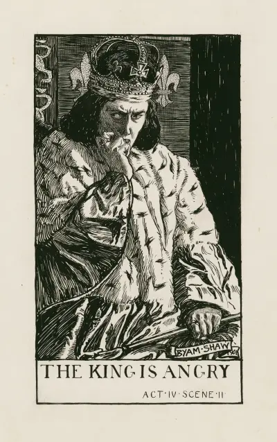 Kung Richard III; Kungen är vred akt IV scen II av Byam Shaw