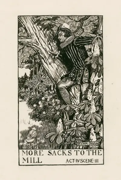 Verlorene Liebesmüh; Mehr Säcke zur Mühle, Akt IV, Szene III von Byam Shaw