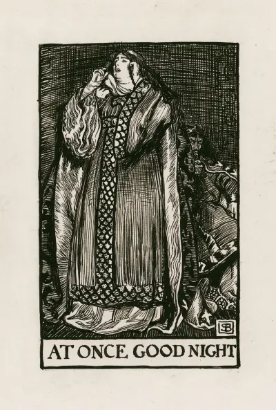 Macbeth; God natt ännu – akt III scen IV av Byam Shaw