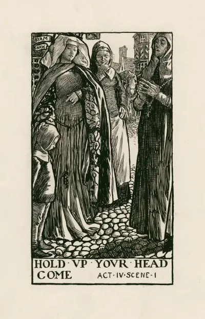 Muntra fruarna i Windsor; Hold up your head come Act IV Scene I av Byam Shaw