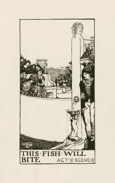 Viel Lärm um nichts; Dieser Fisch wird anbeißen, Akt II, Szene III von Byam Shaw