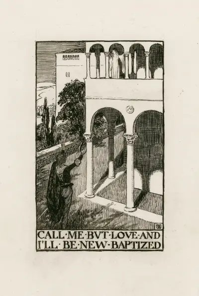 Romeo och Julia; Kalla mig bara kärlek, så är jag nydöpt – akt II scen II av Byam Shaw