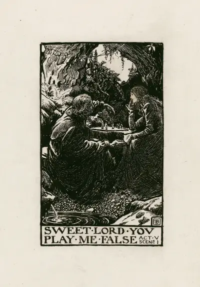 Stormen; Sweet lord you play me false, akt V scen I av Byam Shaw