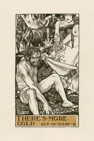 Timon von Athen; Es gibt mehr Gold, Akt IV, Szene III von Byam Shaw