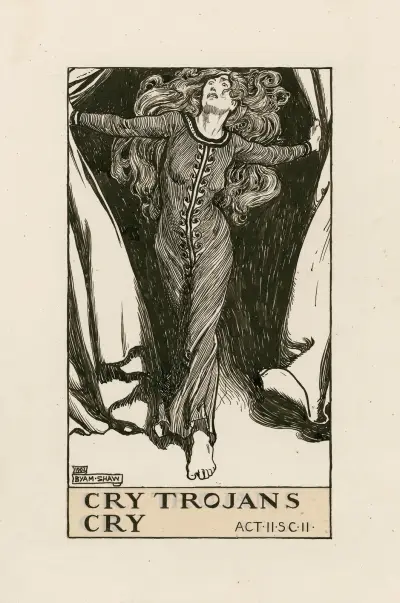 Troilus och Cressida; Cry Trojans Cry akt II scen II av Byam Shaw