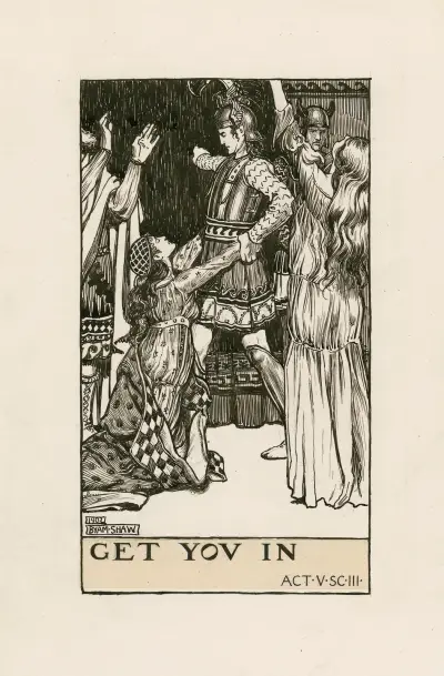 Troilus och Cressida; Get you in, akt V scen III av Byam Shaw