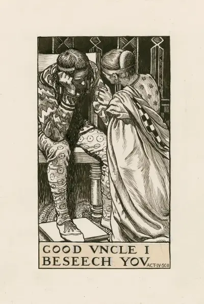 Troilus och Cressida; gode farbror, jag bönfaller dig akt IV scen II av Byam Shaw