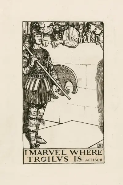 Troilus och Cressida; Jag undrar var Troilus är, akt I scen II av Byam Shaw