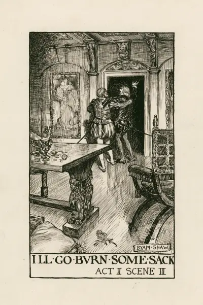 Twelfth night; I’ll go burn some sack Act II Scene III av Byam Shaw