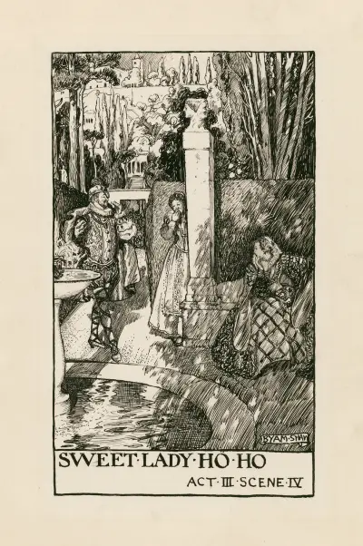 Trettondagsafton; Sweet lady ho ho akt III scen IV av Byam Shaw