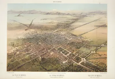 The City of Mexico, taken from a balloon. av C. Castro