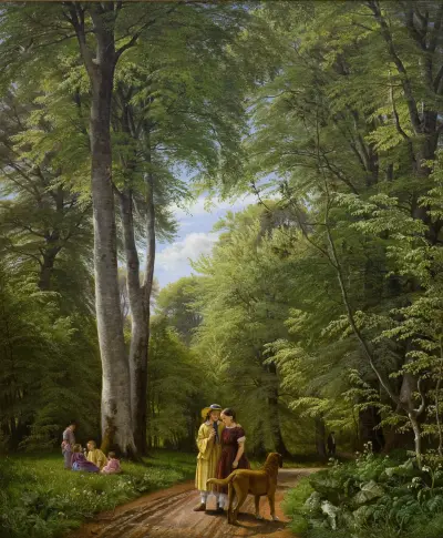 A Beech Wood in May near Iselingen Manor, Zealand av P. C. Skovgaard