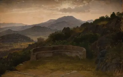 Landscape near Subiaco. Sunset av P. C. Skovgaard