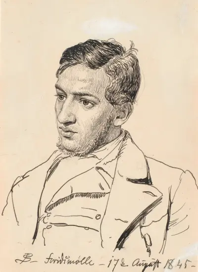 Porträtt av målaren Carlo Dalgas av P. C. Skovgaard