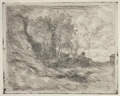 A Souvenir of Ostia av Jean-Baptiste-Camille Corot