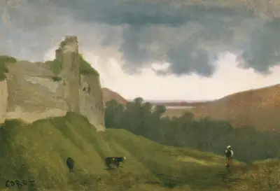 Arques, Ruines Du Chateau av Jean-Baptiste-Camille Corot