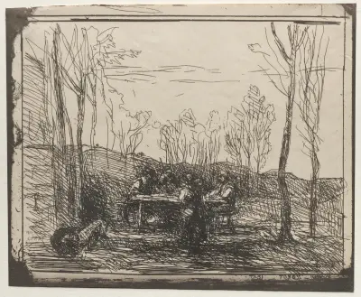 Breakfast in a Glade av Jean-Baptiste-Camille Corot