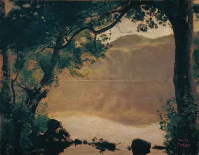 Der Nemisee av Jean-Baptiste-Camille Corot