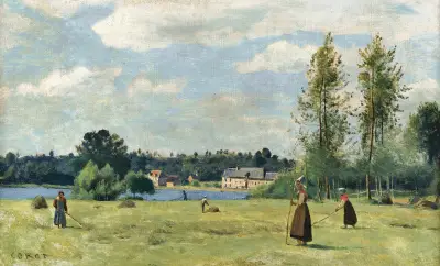 Faneuses À Ville D’avray av Jean-Baptiste-Camille Corot