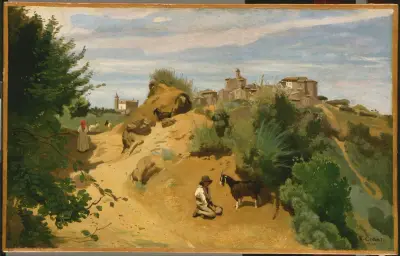Genzano av Jean-Baptiste-Camille Corot