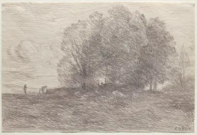Group of Trees av Jean-Baptiste-Camille Corot
