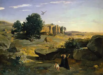 Hagar in the Wilderness av Jean-Baptiste-Camille Corot