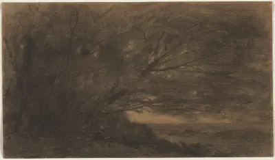 Landscape (The Large Tree), 1865 av Jean-Baptiste-Camille Corot