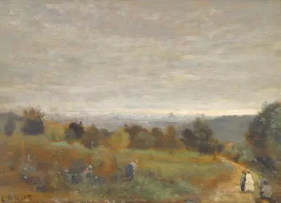 Výšiny u Sèvres, Paříž v pozadí, Jean-Baptiste-Camille Corot