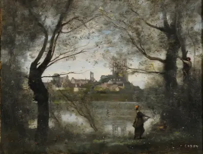 Mantes (le soir), 1865 – nr 1 av Jean-Baptiste-Camille Corot