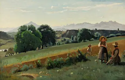 Mornex (Haute-Savoie)-Au Fond, Le Môle av Jean-Baptiste-Camille Corot