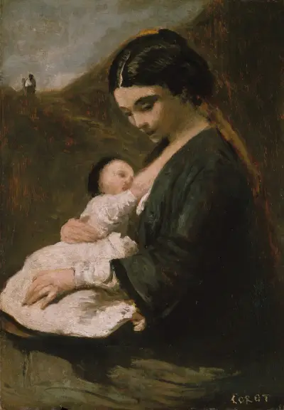 Mutter und Kind von Jean-Baptiste-Camille Corot