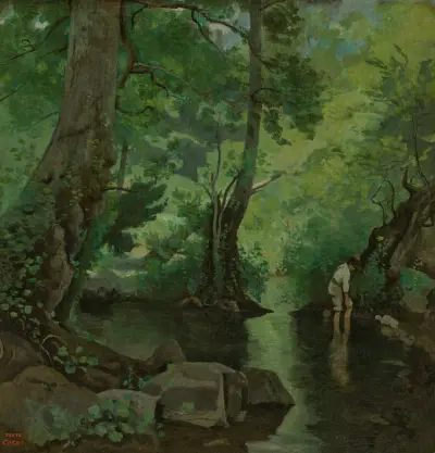 Nemi. Le Pêcheur d’écrevisses av Jean-Baptiste-Camille Corot